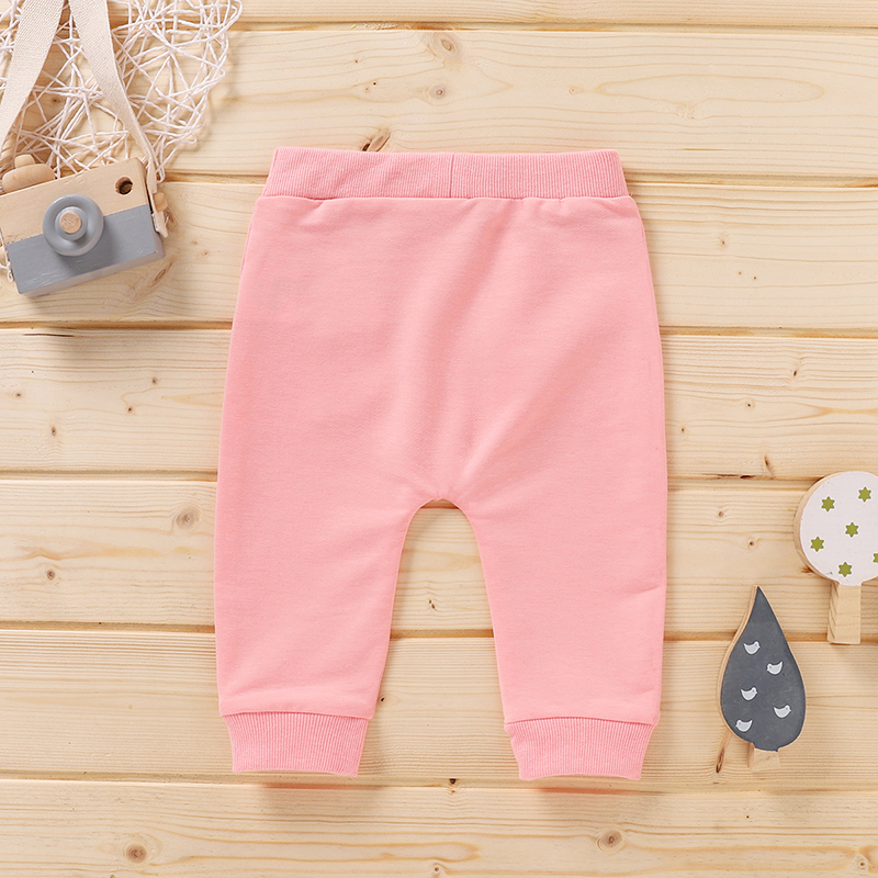pantaloni roz cu elastic pentru fetite